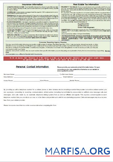 Blank Bangladesh Rupali Bank mortgage statement, 3 pages, 3 scr sample